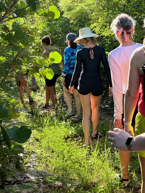 hiking between beaches in vieques