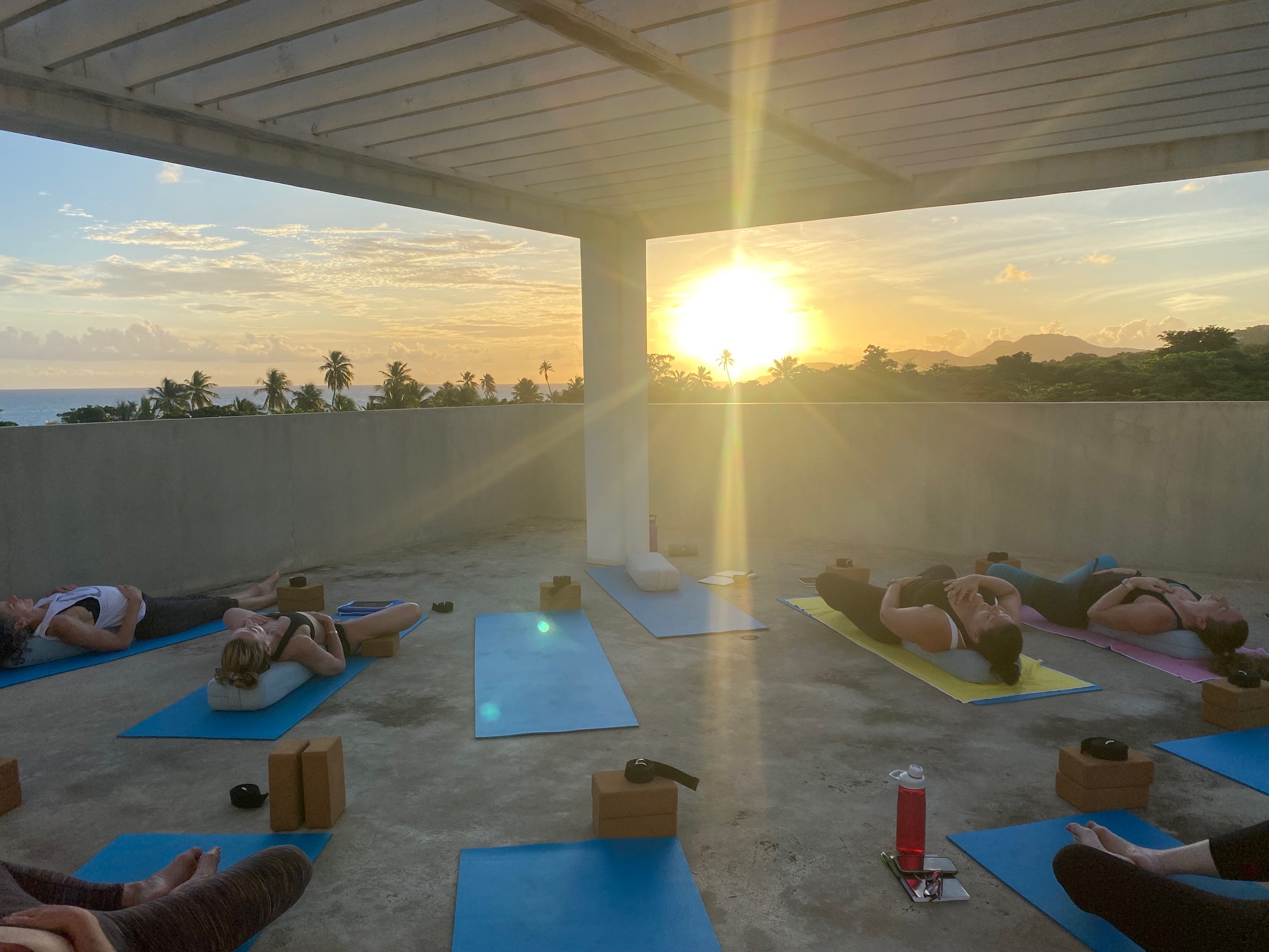sunset yoga class vieques wellness and yoga retreat