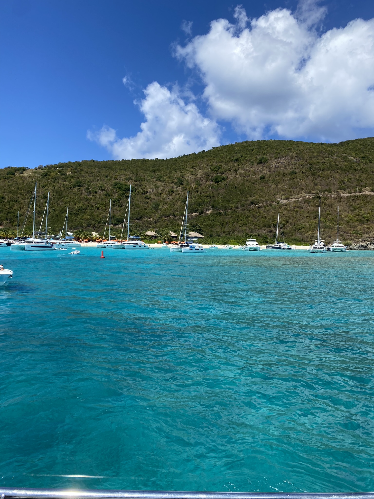 view from luxury yacht at jost van dyke
