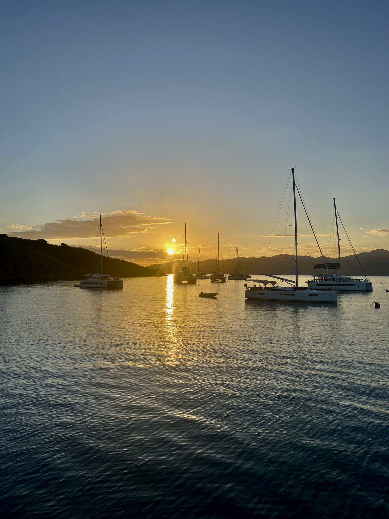 sunset in the british virgin islands